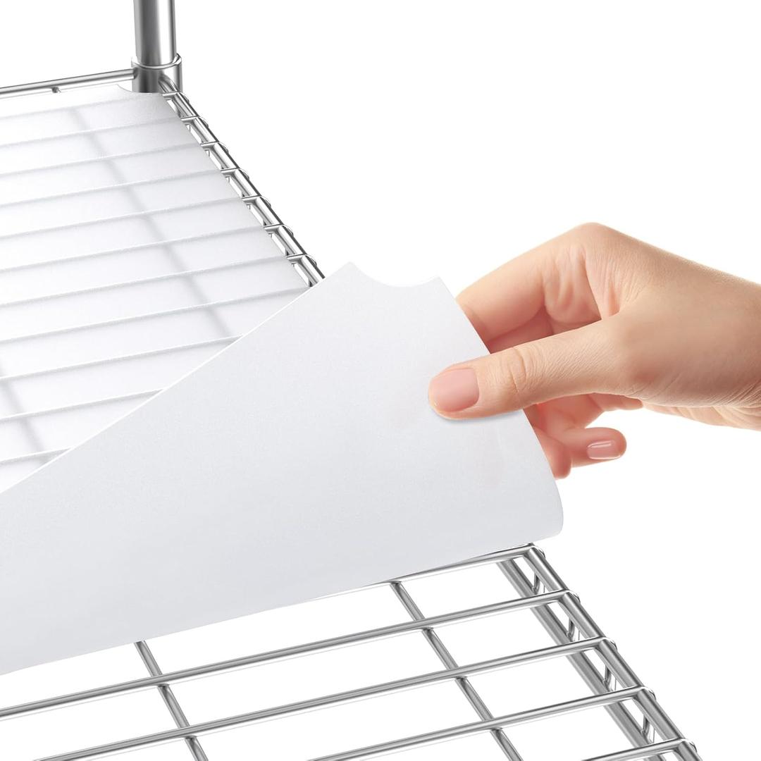 Wire Shelf Liner 14" x 24" Set of 5, 0.7mm Thick Non-Adhesive Plastic Shelf Mats for Wire Shelves, Waterproof Heavy Duty Wire Rack Liners, Transparent (Shipped Flat)