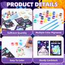 Arrowbash 122 Pcs Space Party Favors Kit 24 Sets Astronaut Painting Crafts with Astronaut Bubbles Wands, Wooden Space Cards Clear Triangle Bags Ribbon Rolls Galaxy Birthday Party Supplies