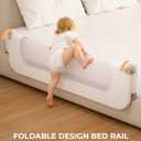 Bed Rail for Toddlers – 71 Inch Extra Long Toddler Bed Rail, Swing Down Bed Guard for Queen King Full Twin Size Beds, Foldable Baby Bed Rail with Safety Lock, No-Tool Install (Pure White, 71 inch)