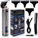 KEMEI Professional Hair Clippers for Men Pro Li Grooming Beard Trimmer Shavers Close Cutting Salon Cordless Rechargeable Quiet, KM-700H Silvery