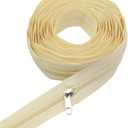 YaHoGa #3 Beige Nylon Coil Zippers by The Yard Bulk 10 Yards with 25pcs Sliders for DIY Sewing Tailor Crafts Bags (#3 Beige)