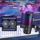 ZealSound Gaming USB Microphone for iPhone,Noise Cancellation Gaming mic with Touch Mute,Gain,Monitoring,USB Mic Boom Arm for Streaming,Podcast,Twitch,YouTube,Discord,iPad,PC,Computer,PS4,PS5,Mac