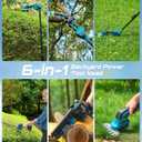SEESII 6-in-1 Cordless Pole Saw & Hedge Trimmer Combo, Electric Mini Chainsaw with 2×4.0 Ah Batteries, Extendable Tree Pruner, Bush Trimmer Limb Branch Cutter, Grass Shears, 15Ft Long Reach