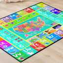 ABC Rug for Kids Playroom, 59"x39" Washable Classroom Area Rugs, Educational Learning Mat with Alphabet Numbers Animals Seasons Shapes for Classroom Preschool Playroom (Amap01)