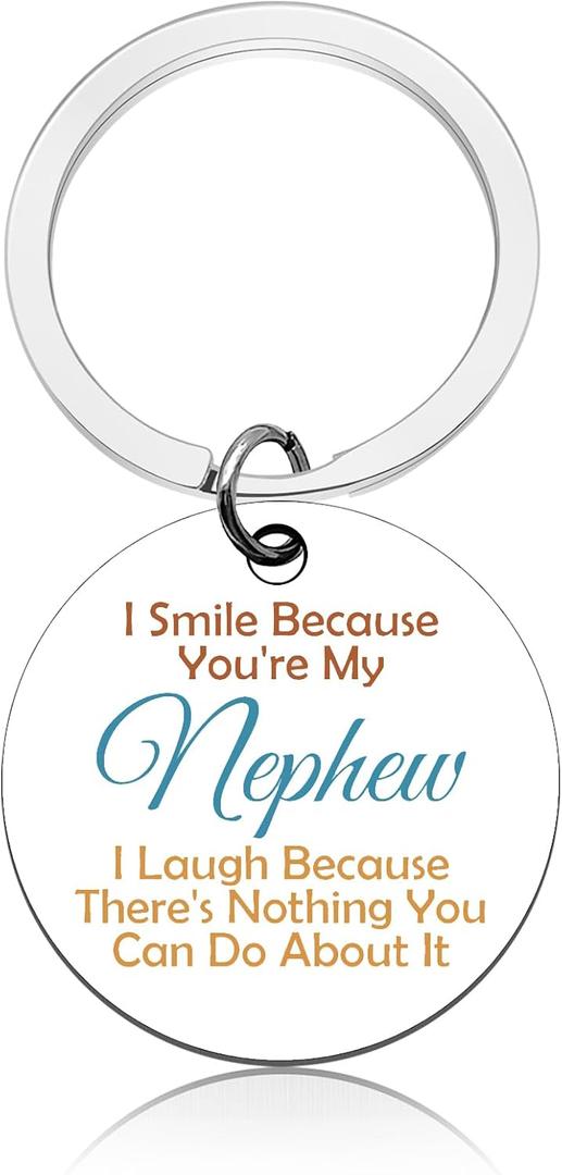 Nephew Gifts from Aunt Uncle to My Nephew Keychain Nephews Gift with Inspirational Quotes Nephews Birthday Gifts Keychain Coming of Age Back to School Graduation Christmas Gift from Aunt Uncle
