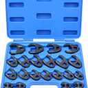 21Pcs Crows Foot Wrench Set 1/2" and 3/8 Drive Flare Nut Crowfoot Set Metric 8-32mm 6 Point Crows Feet Wrenches, Flare Nut Wrench Kit for Removing Nuts from Hard-to-Reach Areas