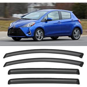 Window Visors Rain Guards for 2012-2018 Toyota Yaris Hatchback, Out-Channel Window Vent Wind Deflectors Visors Shades for 12-18 Toyota Yaris