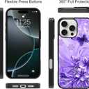 OOK Magnetic for iPhone 16 Pro Case Light Purple Butterfly with Flower Nebula Space Design [Compatible with MagSafe] Hard PC+Soft TPU Bumper Anti-Slip Ultra Thin Case, Light Purple