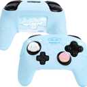 Protective Case for Switch Pro Controller, Soft Silicone Skin Cover, Anti-Slip Controller Grip with 2 Thumb Grip Caps and 1 Sticker