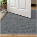 Color&Geometry Ultra-Thin Indoor Door Mat Entrance, 48"x72" Dark Grey Linen
