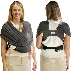 GROWNSY Comfy-Air Breathable Baby Carrier Newborn, 2-in-1 Mesh Baby Wraps Carrier for 7-35lbs, T-Webbing Zone Support, Ergonomic and Lightweight, Dark Grey