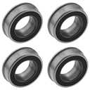 4PCS F6003-20/2RS Flanged Deep Groove Ball Bearings 20x35x11mm ABEC-3 Double Sealed Bearings Chrome Steel for Household Applicances Garden Machinery
