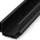 FoldTier 1 Pcs 1-3/4 x 32 Under Door Sweep for Exterior & Interior Doors Adjustable Double Bubble Draft Stopper for Door Bottom, Energy Efficient Slide to Install Blocks Dust/Insects/Noise(Black)
