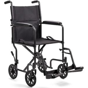 Invacare Transport Wheelchair for Adults, Compact Lightweight Wheel Chair with Foldable Backrest, 19in Seat with Seatbelt, Swing-Away Footrests, Portable Steel Travel Transfer Chair
