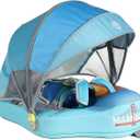 Mambobaby Float Non-Inflatable Baby Float with Canopy, Five-Point Safety System, 3D Canopy(Detachable) UPF 50+, Baby Pool Floats for 3-24 Months, Dual-Mode Toddler Swim Floaties