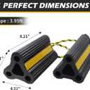 Wheel Chocks for RV Trailer Camper Trucks and Aircraft, Versatile Heavy Duty Rubber Wheel Chocks Block with 3 Reflective Strips, Tire Wheel Immobilizers & Chocks, [2pair/4pack with Rope]RV Accessories