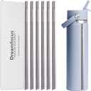 Dreamfocus Reusable Metal Straws Replacement Stainless Steel for Hydro Flask Wide Mouth Bottle 24 oz 6-Pack