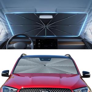 Autorder Windshield Sun Shade Umbrella for 2020-2024 Mercedes GLE 350 450 Accessories,Upgraded Ice Crystal Material,Easy Setup Umbrella Sunshade for Car Windshield,100% Sun Blocking