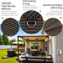 90% 12x15ft Sun Shade Cloth with D-Rings, Breathable Pergola Shade Cover with Reinforced Webbing at Every D-ring and Corner，200GSM Sun Shades for Outdoor Patio, Garden, Deck & Backyard (Mocha)