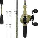 KastKing Spartacus Defender Twin-tip Fishing Rod & Reel Combo, Right Handed Reel, Right Reel, 6'6"- M Rod(2pcs+ Extra Tip), Baitcasting