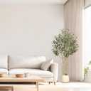 5ft Olive Trees Artificial Indoor with White Tall Exquisite Planter
