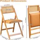 SOBIBO Wood Folding Dining Chairs, Padded Seat, Set of 2, Orange & Natural