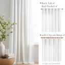 jinchan White Linen Curtains 84 Inchs Length Light Filtering Semi Sheer Curtains for Bedroom 2 Panel Set Farmhouse Drapes for Living Room 7FT Long, Rod Pocket/Back Tab 50W x 84L