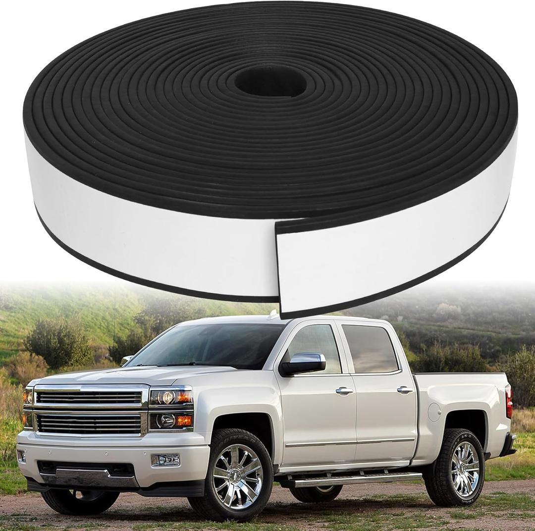 33FT Truck Cap Seal, Truck Topper Seal for Cap 200 lbs or Less, EPDM Rubber with Adhesive, Camper Shell Seal Rubber for RVs, Cars, Boats and Home, Heavy Duty