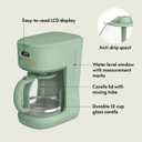 bella 12 Cup Programmable Coffee Marker, Reusable Dishwasher Safe Accessories, Easy LCD diaply, Auto Shutoff, 900 watt, Seaglass