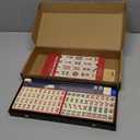 Yellow Mountain Imports Mini American Mahjong Travel Game Set with Nylon Case, Racks, Wind Indicator and Dice