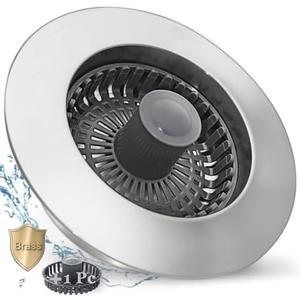 BAOLSLS 3 in 1 Kitchen Sink Stopper, Pop Up Kitchen Sink Drain Strainer, with an Extra Basket Strainer, Kitchen Sink Drain Stopper for US Standard 3-1/2 Inch, Brass Material Electroplate Silver