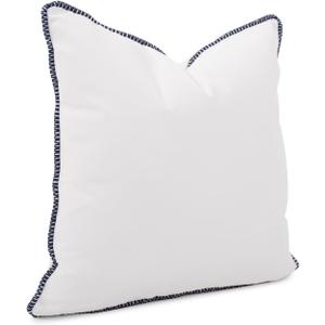 Howard Elliott Fluffy Throw Poly Insert Outdoor Pillow, Sunbrella Square Cushion Cover with Textured Trim Cording for Couch, Sofa, Indoor & Outdoor Use, 20 x 20 Inch, Seascape Natural