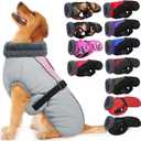 IECOii Extra Warm XXL Dog Coat - Reflective, Adjustable Dog Jacket for Cold Weather Outdoor, Waterproof Windproof Dogs Winter Jacket with Soft Fleece Lined, Machine Washable for Large Dogs, Pink, 2XL (XX-Large(Chest:29.9-35.4 in))