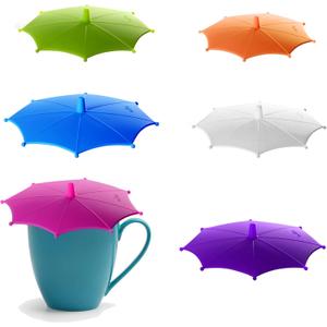 6 Pcs Newly Silicone Umbrella Cup Covers (Designed in Jan. 2021), Dust-Proof & Airtight Seal Food Grade Lids Keep Drinks Warm or Cold Longer, Mug Covers, Cup Lids for Coffee & Tea. (Color 6pcs)