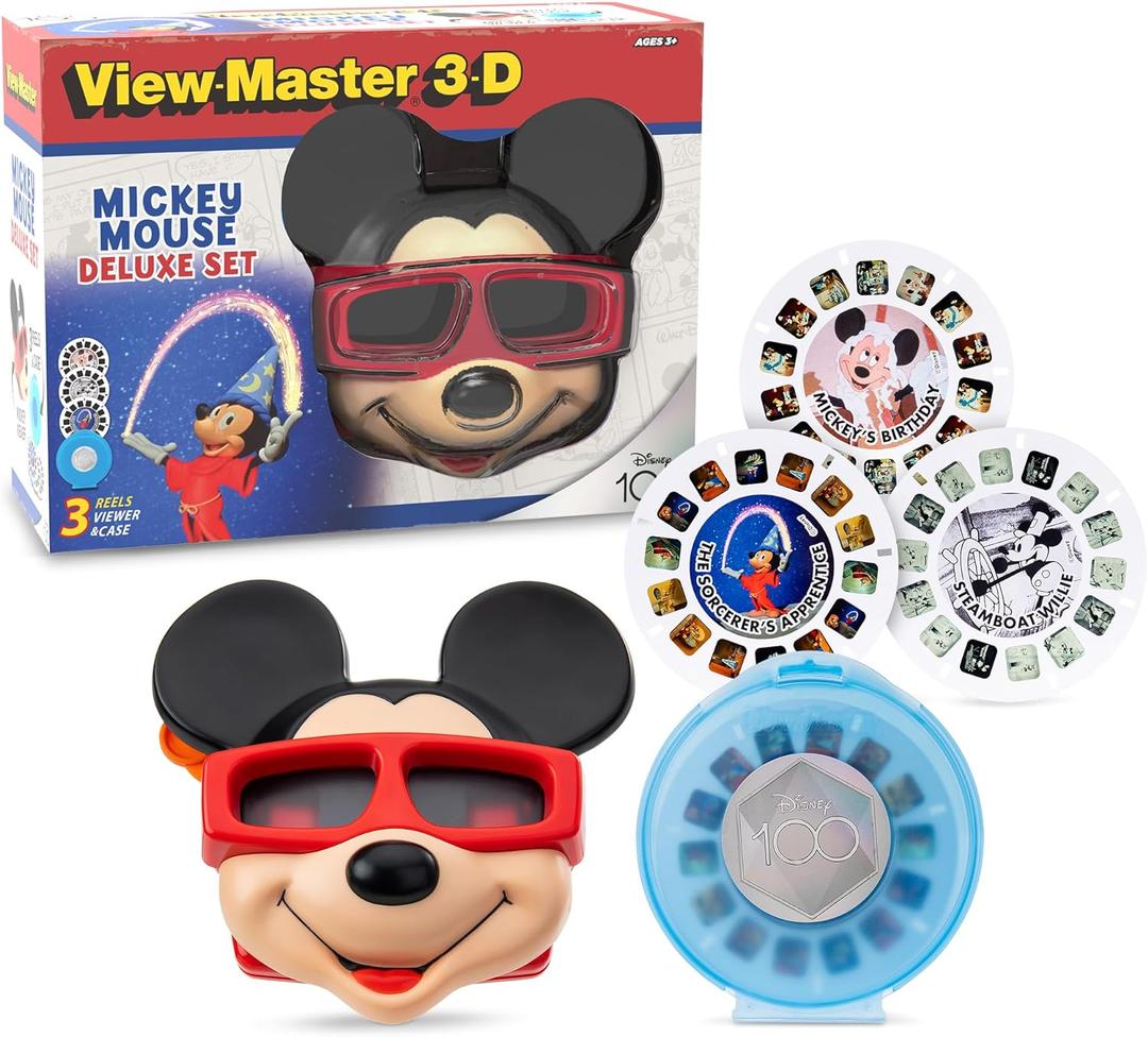 View Master Mickey Mouse Deluxe Set, Disney 100 Edition - STEM, Retro, Fun Learning Toy for Kids and Adults, Toddlers, Ages 3+