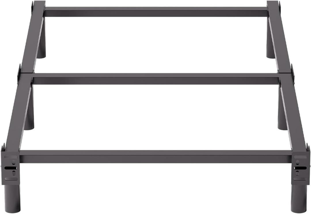 Metal Twin Bed Frames, 7 Inch Hith Bed Base Support for Box Spring and Mattress Foundation, Heavy Duty Basics Bed Frame, Noise Free, Easy Assembly, Black