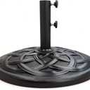 T&Jero 42 lb Round Heavy Duty Patio Market Table Umbrella Base Stand Weight for Outdoor, Black