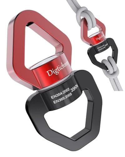 Digtichnny Swivel Hook for Swing,Aluminium Alloy 35KN, Swing Swivel Hanger for Tree Swing, Aerial Dance, Children’s Swing, Hanging Hammock Outdoor Indoor(Black-Red)