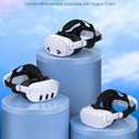 SVETAECHO for Meta Quest 3/3S/Quest 2 Head Strap - Dual-Knob Adjustable, 45Quick-Flip & Memory Foam Pads | Easy Install Kit, Pressure Relief