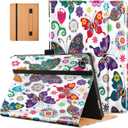 DTTO for Samsung Galaxy Tab A9 Plus 11 inch Case 2023, Premium Leather Business Folio Stand Cover with Hand Strap for Galaxy Tab A9+ 11'' 2023 Model (SM-X210/X216/X218) - Auto Wake/Sleep, Butterfly
