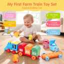 Toddler Learning Toys for 2 3 Year Old-Counting Matching & Sorting Activity Montessori Train Set with Farm Animals Finger Puppets Keys to Lock and Unlock Barn Birthday Gift for Boys Girls 2-5, 20.5 cm x 30.5 cm x 8 cm