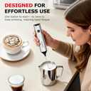 Bonsenkitchen Rechargeable Milk Frother with Stand, 3-Speed Handheld Coffee Frother, Dual Spring Whisk Electric Hand Frother Wand Drink Mixer for Matcha Lattes Cappuccino, Kitchen Gifts