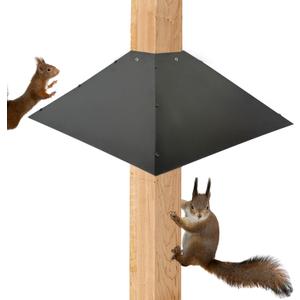 Metal Squirrel Baffle for 4x4 Wooden Pole, 19 Inch Metal Squirrel Deterrent Guards for Bird Feeders, Mount on Outside Wooden Pole, Squirrel Stopper to Deter Raccoons