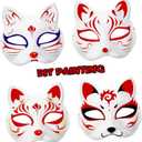 STOBOK 10pcs Blank Paper Mask Diy Adult Printable Masquerade Mask Blank Cat s Craft Face s Faces Paintable s Cats Furry Plain Animal Paintable White (White)