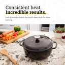 Lodge Essential Enamel Cast Iron Dutch Oven - Perfect for Bread Baking, Braising, Marinating & Slow Cooking - Features Moisture-Sealing Lid & Dual Handles - Kitchen Essentials - 6 Quarts - Midnight Chrome