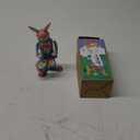 BYERZ Retro Rabbit Clockwork Toys, Rabbit Wind Up Toys Simple Fine Workmanship Swinging Drumming Tinplate for Collection