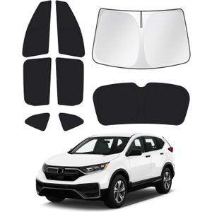 Canvcle Window Shades for Honda CRV 2017-2022 CR-V Accessories Windshield Sun Shade Side Rear Window Cover Sunshade Sun Visor Shield Privacy Protection for Camping Keep Vehicle Cool Black 8PCS