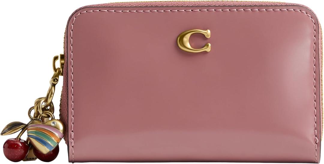 COACH Essential Small Zip Around Card Case (One Size, PEONY)
