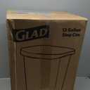 Glad 13 Gallon Trash Can | Plastic Kitchen Waste Bin with Odor Protection of Lid | Hands Free with Step On Foot Pedal and Garbage Bag Rings, Black