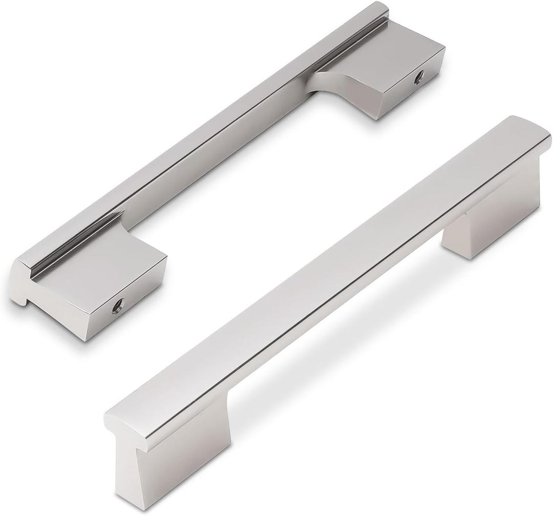 10 Pack Brushed Satin Nickel Cabinet Pulls 5 Inch Hole Centers Kitchen Cabinet Handles Silver Drawer Pulls Cabinet Hardware